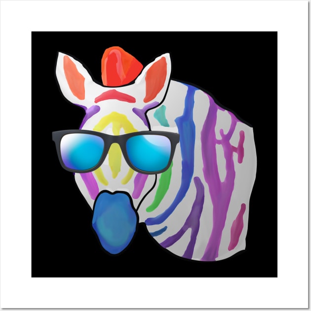 Rainbow Zebra Wall Art by m2inspiration